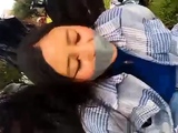 beautiful young woman tied up and abandoned