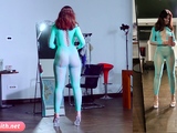 Rehearsals pt1. Jeny Smith in tansparent suit