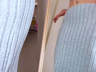 Sexy amateur redhead teen double dildo action