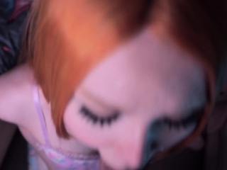 Sexy amateur redhead teen double dildo action