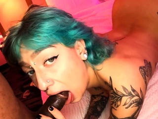 Sunshine in POV Interracial Blowjob