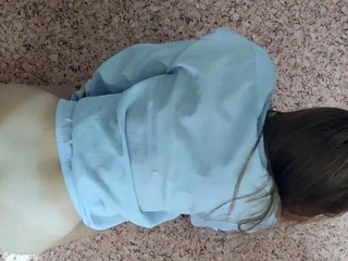 Blonde Housegirl in a White Shirt Gets Double Penetrated