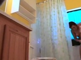 Stepdaughter 21 shaves pussy in shower (voyeur)
