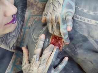 Inked babe Anuskatzz fists Lily Lus ass